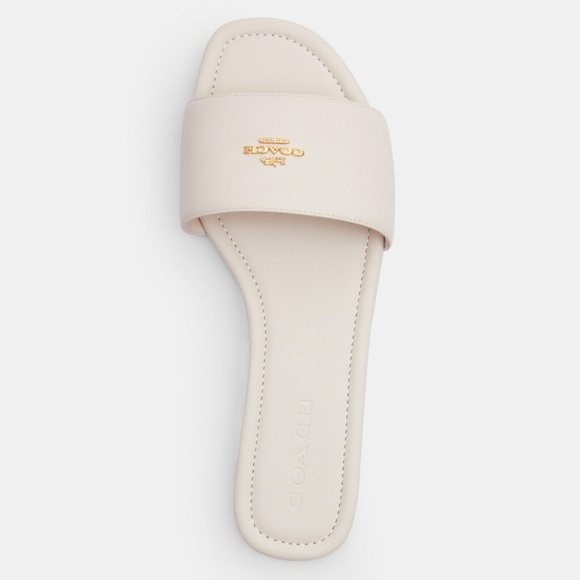 New Coach Chalk White Slide Sandal - Picture 1 of 6
